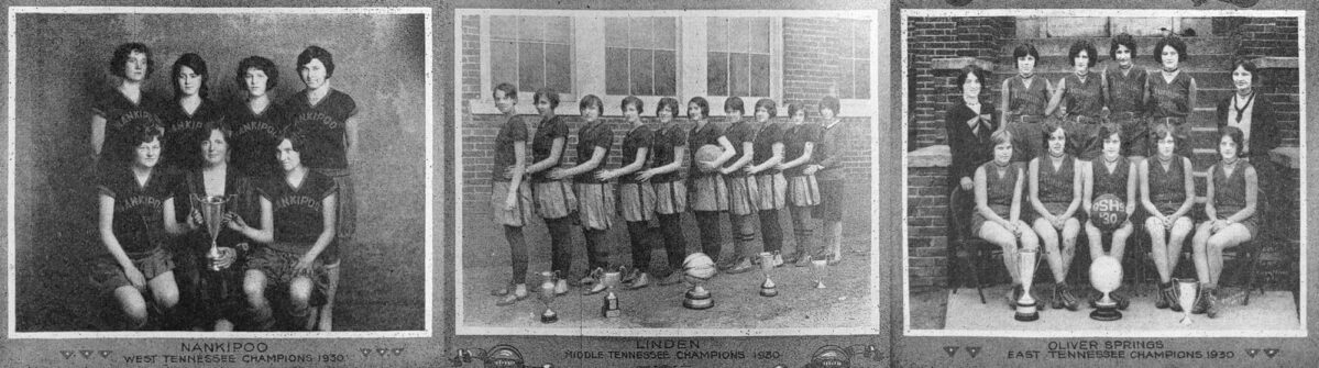 1930 Girls' Basketball Grand Division Champions (Nankipoo, Linden, Oliver Springs)